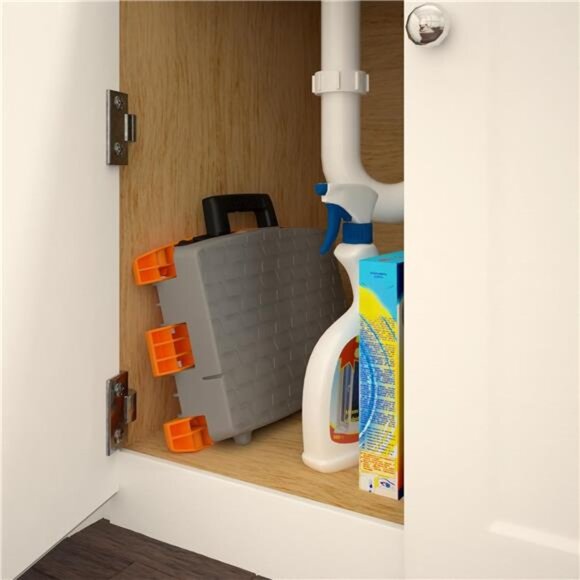 1 Step Molded Folding Step Stool, Type 1A, Black, Orange, and Gray - Picture 3 of 8